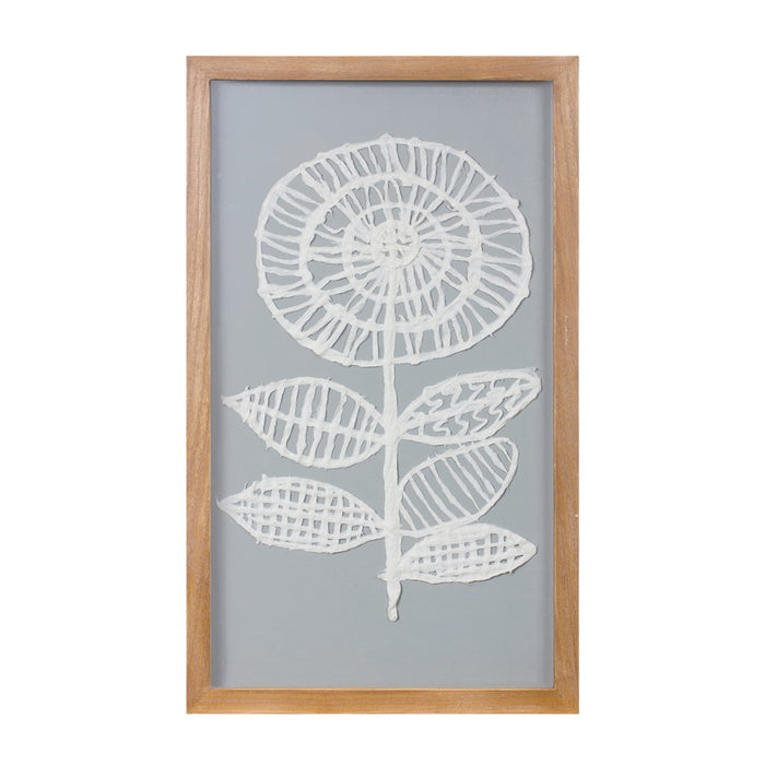 Melrose Framed Paper Mache Flower Wall Art, Set of 2, Grey/White - 88960DS