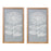 Melrose Framed Paper Mache Flower Wall Art, Set of 2, Grey/White
