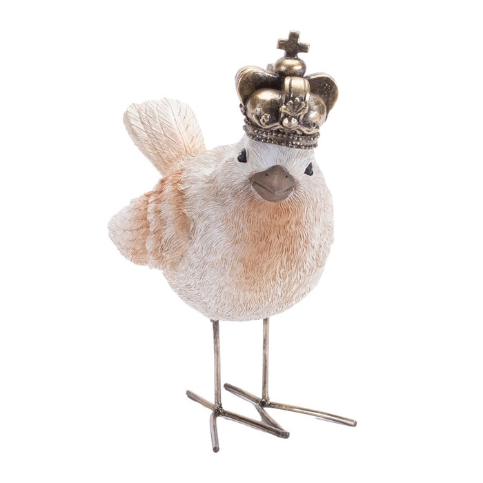 Melrose International Royal Bird Figurine, Set of 2, White/Pink