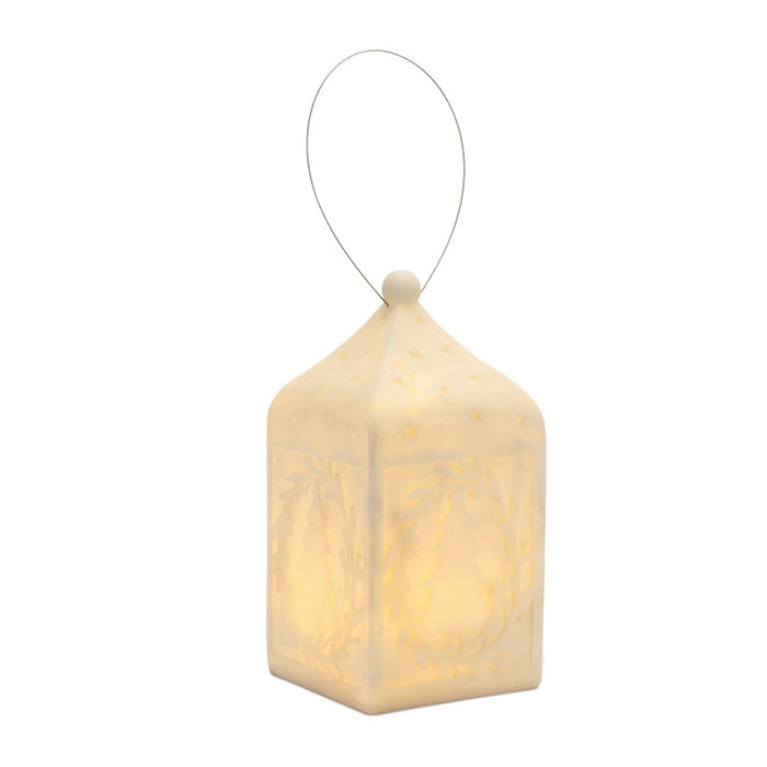 Melrose International Holiday Tree Pendant Lantern 9"H, White - 90019DS