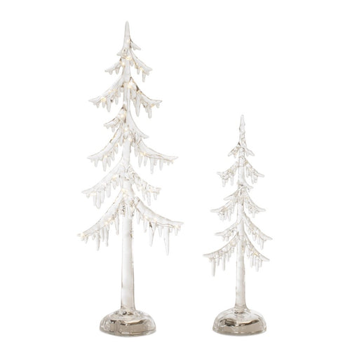 Melrose Int. LED Acrylic Dripping Pine Tree, Set of 2, CleaRed - 90032DS