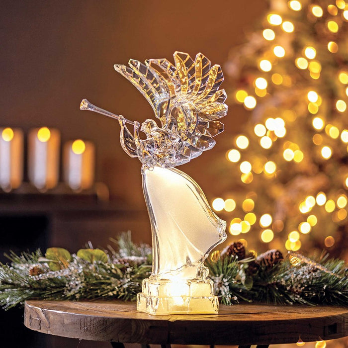 Melrose International LED Holiday Angel/Trumpet 16.5"H, White
