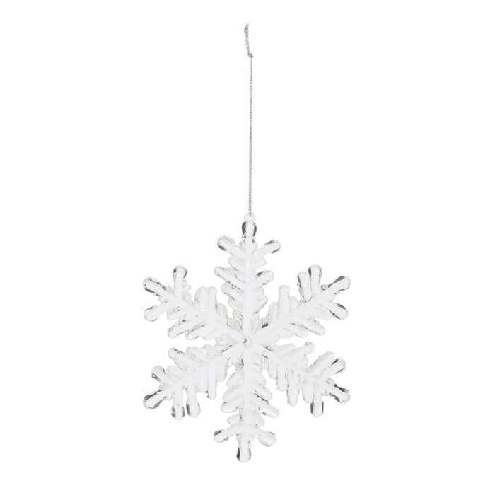 Melrose Clear Acrylic Snowflake Oranment, Set of 12, CleaRed