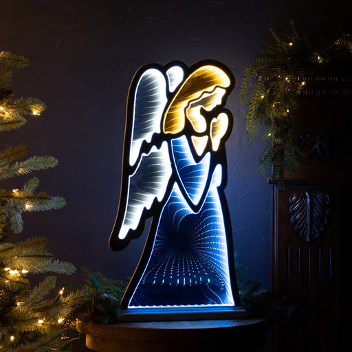 Melrose Holiday Angel Ekko Light Display 24.5", Blue/Yellow/White