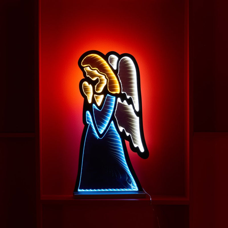 Melrose Holiday Angel Ekko Light Display 24.5", Blue/Yellow/White