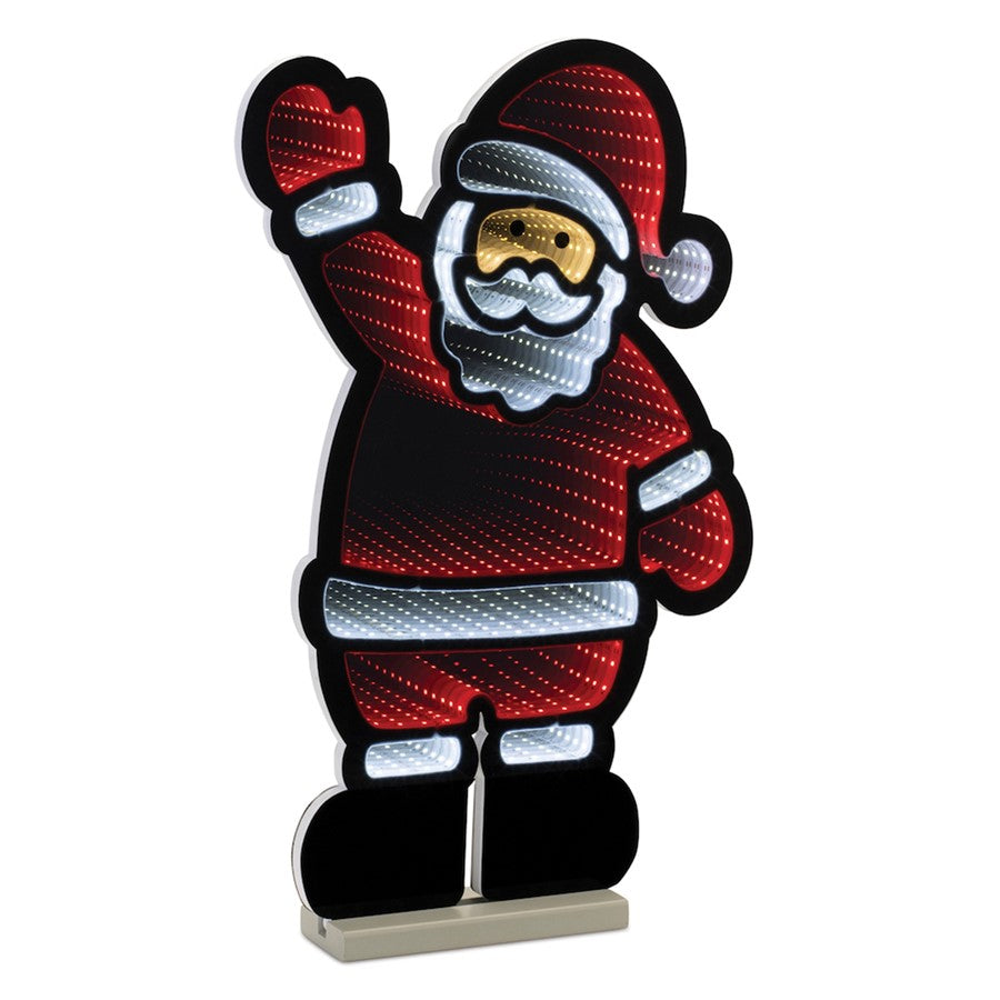 Melrose Int. Waving Santa Ekko Light Display 22.5"H, Red/White - 90051DS