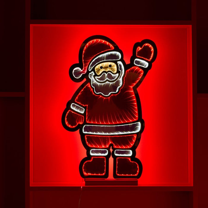Melrose Int. Waving Santa Ekko Light Display 22.5"H, Red/White