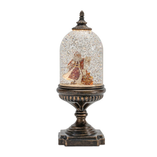 Melrose International LED Snow Globe/Santa/Toy Bag 12.5"H, Bronze/Red - 90062DS