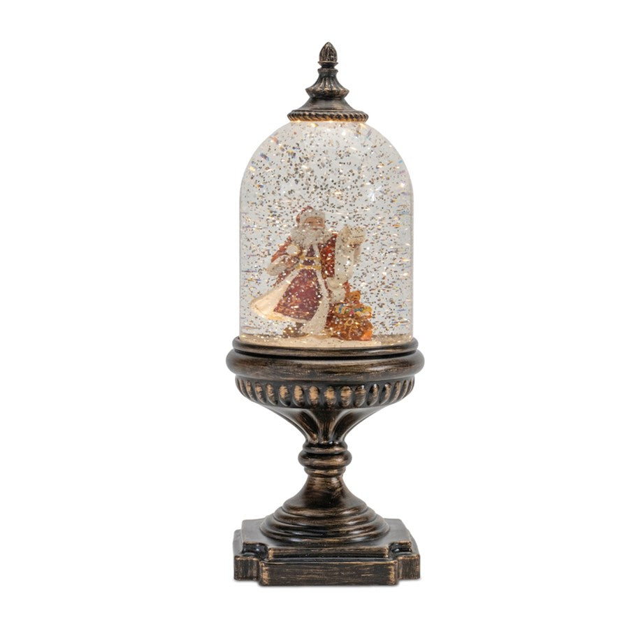 Melrose International LED Snow Globe/Santa/Toy Bag 12.5"H, Bronze/Red - 90062DS