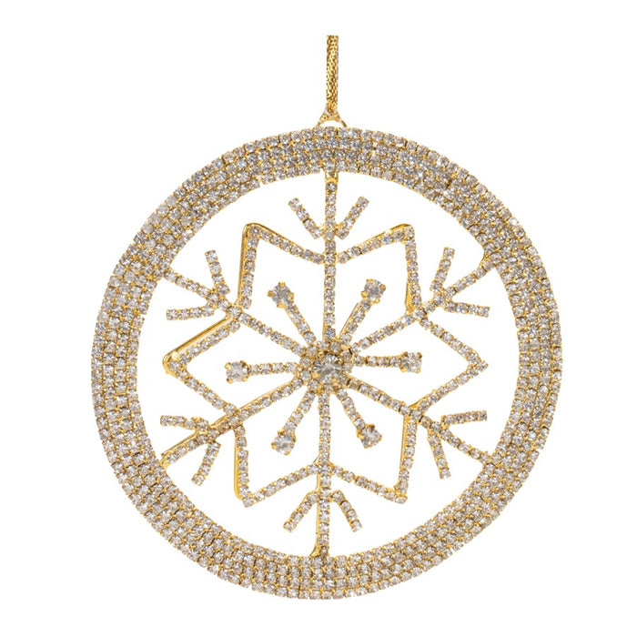 Melrose International Jeweled Metal Snowflake Ornament, Set of 6, Gold