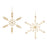 Melrose International Beaded Metal Snowflake Ornament, Set of 6, Gold - 90071DS