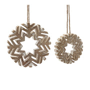 Melrose Int. Cut-Out Snowflake Ornament, Set of 12, Brown - 90073DS