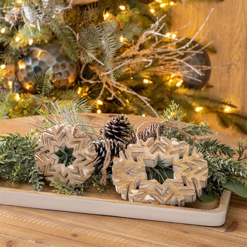 Melrose Int. Cut-Out Snowflake Ornament, Set of 12, Brown