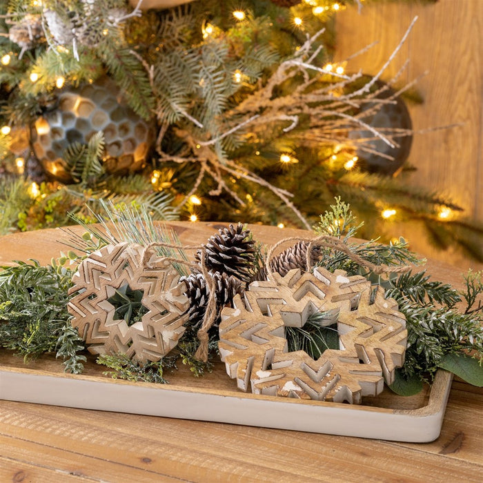 Melrose Int. Cut-Out Snowflake Ornament, Set of 12, Brown