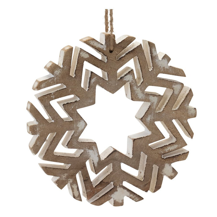 Melrose Int. Cut-Out Snowflake Ornament, Set of 12, Brown