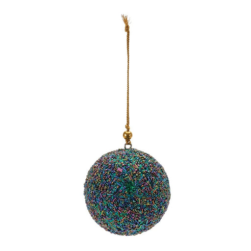Melrose Rainbow Beaded Ball Ornament, Set of 12, Blue/Purple