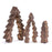 Melrose International Wood Pine Tree Nesting Display, Set of 2, Brown