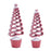 Melrose International Glittered Ribbon Candy Tree, Set of 2, Red/White - 90141DS