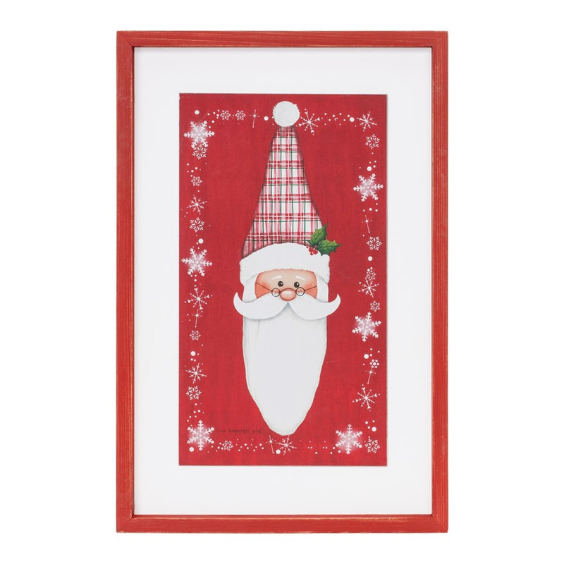 Melrose Traditional Santa Snowflake Wall Plaque 18"H, Red/White - 90148DS