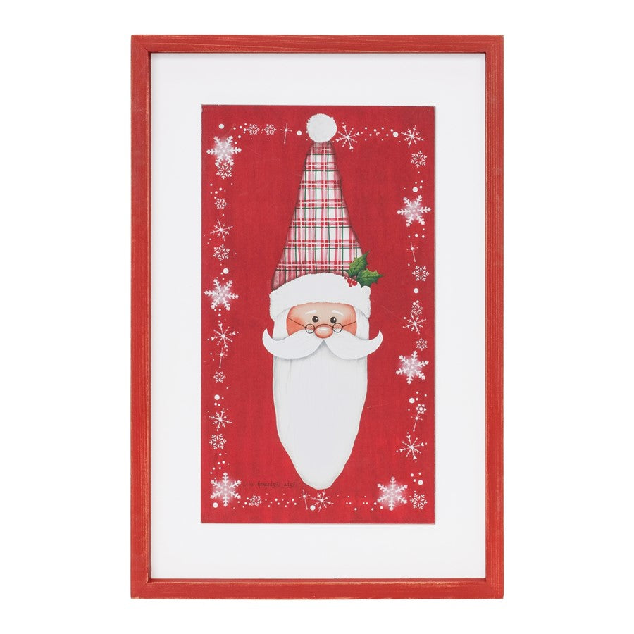 Melrose Traditional Santa Snowflake Wall Plaque 18"H, Red/White - 90148DS