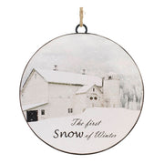 Melrose International Metal First Snow Disc Ornament, Set of 12, White - 90153DS