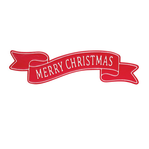 Melrose International Metal Merry Christmas Banner Sign 24"L, Red - 90156DS