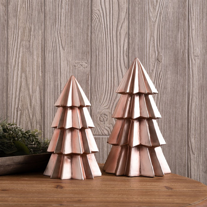 Melrose International Modern Blush Pink Pine Tree, Set of 2