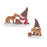 Melrose Pinecone Santa Gnome/Woodland Animals, Set of 4, Red/Brown - 90175DS