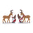 Melrose Pinecone Santa Gnome/Deer Figurine, Set of 2, Brown/Red - 90177DS