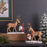 Melrose Pinecone Santa Gnome/Deer Figurine, Set of 2, Brown/Red