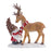 Melrose Pinecone Santa Gnome/Deer Figurine, Set of 2, Brown/Red