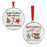 Melrose Metal Cookies/Cocoa Disc Ornament, Set of 12, White/Red/Green - 90184DS