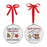 Melrose Metal Cookies/Cocoa Disc Ornament, Set of 12, White/Red/Green