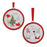 Melrose Metal Winter Gnome Disc Ornament, Set of 12, White/Red/Green - 90185DS