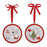 Melrose Metal Winter Gnome Disc Ornament, Set of 12, White/Red/Green