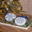 Melrose Metal Modern Snowflake Disc Ornament, Set of 12, Blue/White