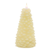 Melrose International Glittered Pine Tree Candle 8"H, White - 90192DS