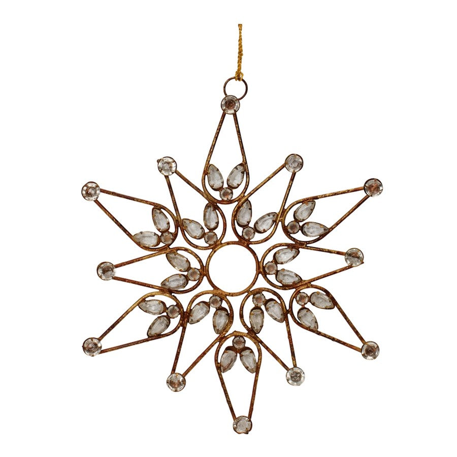 Melrose International Bronze Jeweled Snowflake Ornament, Set of 4 - 90197DS