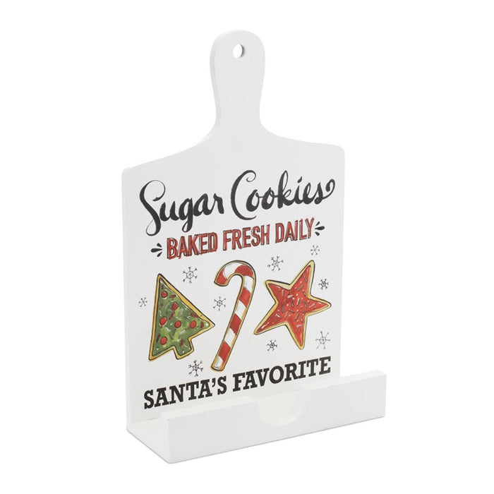 Melrose Santa's Favorite Cook Book Holder 13.5"H, White/Red/Green - 90206DS