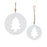 Melrose International White Wood Pine Tree Cut-Out Ornament, Set of 12 - 90216DS