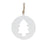 Melrose International White Wood Pine Tree Cut-Out Ornament, Set of 12