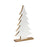 Melrose Pine Tree on Natural Wood Base, Set of 2, White/Beige