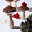 Melrose International Glittered Mushroom Decor, Set of 2, Brown