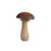 Melrose International Glittered Mushroom Decor, Set of 2, Brown