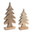 Melrose Natural Mango Wood Pine Tree on Base, Set of 2, Brown - 90238DS