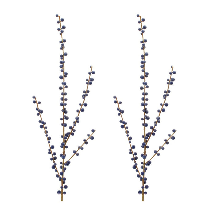 Melrose International Ilex Berry Spray, Set of 2, Blue