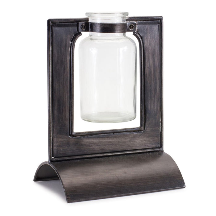Melrose International Glass Bottle Vase, Metal Holder 8"H - 90284DS