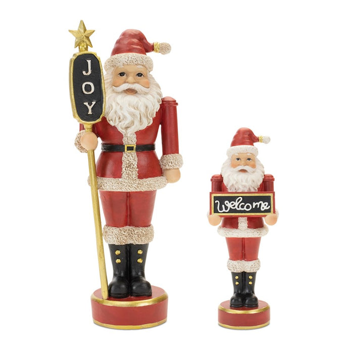 Melrose Santa Nutcracker Figurine/Senitment, Set of 2, Red/White - 90316DS