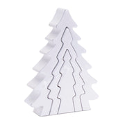 Melrose International Wood Pine Tree Nesting Display, Set of 2, White - 90335DS