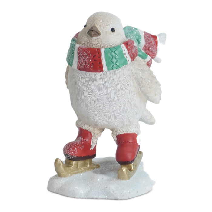 Melrose Winter Sport Bird Figurine, Set of 6, White/Blue/Red